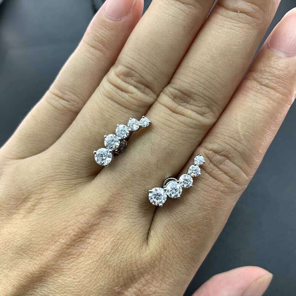 Manufacturer Custom Women's Fashion Earring,14K White Solid Gold 2026 Moissanite Stud Earring Jewelry
