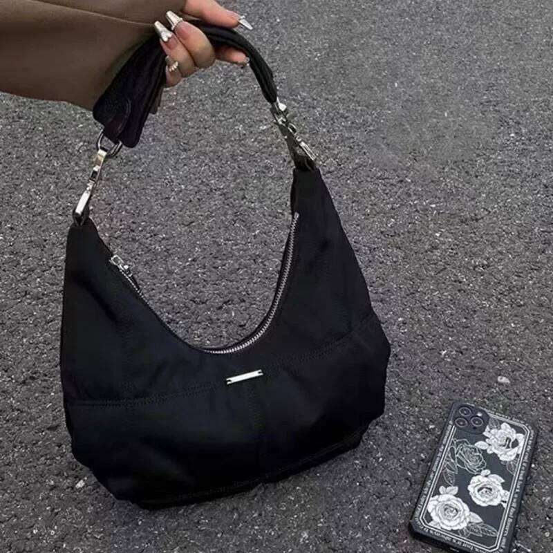 Women Retro Underarm Armpit Small Shoulder Bag Soft Hobos Y2k Female Black Purse Fashion Girls Crescent Handbag 2025 New Z260207 - view 5