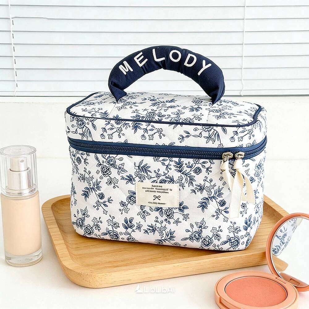 Airfriend Flower Large Organizer Woman Travel Toiletry Set Of Cosmetic Bags 3 Pcs Quilted Makeup Bag Y260206