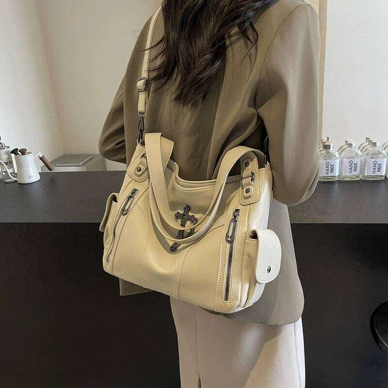 Daily Commuting Large Capacity Tote Hand Soft Pu Leather Shoulder for Women Quality Crossbody Bags Y260205