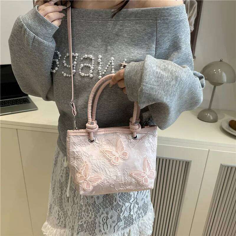 Fashion Butterfly Shoulder Bucket Bags for Women Elegant Ladies Handbags Small Tote Causal Versatile Female Phone Messenger Bag Y260205