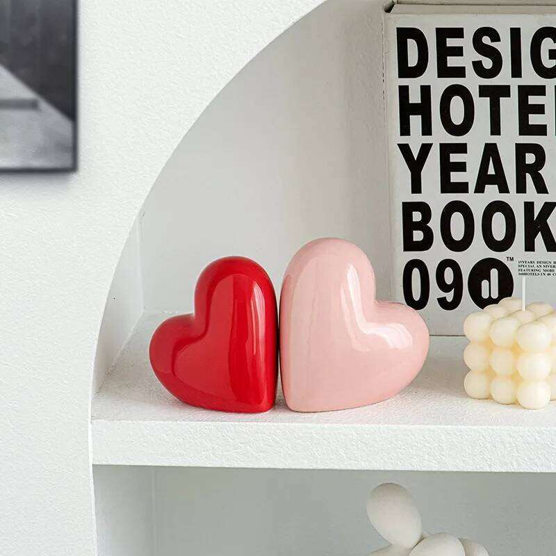 3pcs/set Valentine's Day Creative Love Ceramic Crafts Decoration Home Ornaments Can Be Used As Gifts S260204