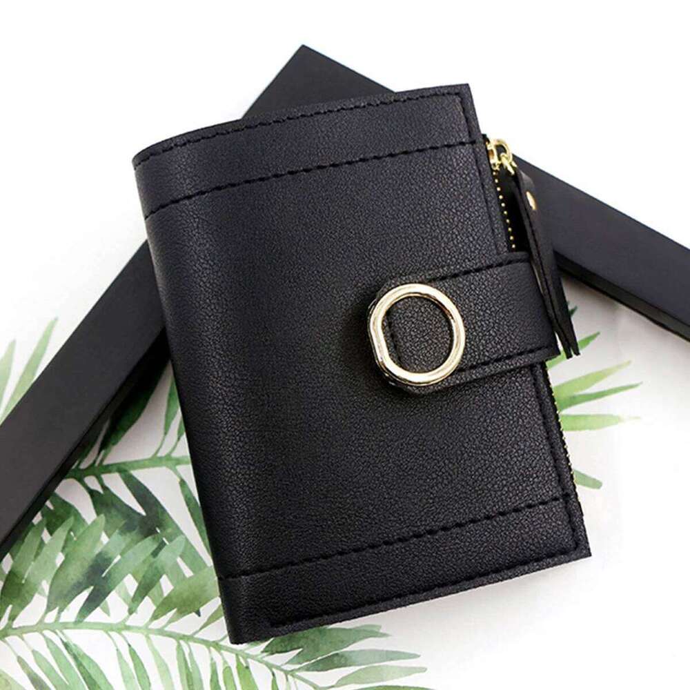 Women'S Short PU Leather Wallet Folding Card Holder Coin Purse Shopping, Traveling, Vacationing Y260206