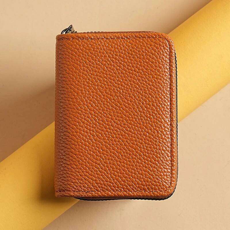 PU Large Capacity Cards Bag Women Men ID Credit Card Case Badge Holder Zipper Coin Purse Coins Wallet Y260206