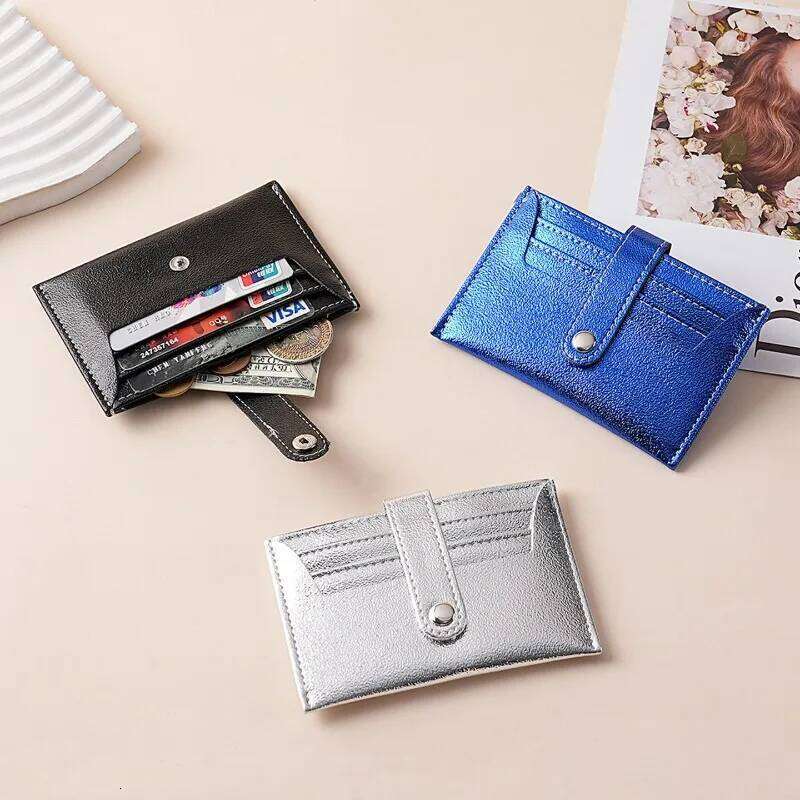 Ultra Thin Women's Credit Card Holder Korean Style Multi-Card Wallet Pu Leather Organizer with Coin Pocket Y260206