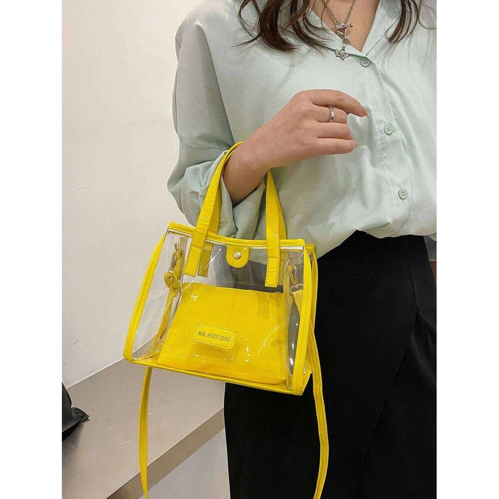 Trendy Stylish Mother-Law Tote For Beach, Waterproof Sandproof Transparent Women's Shoulder Bag Y260205