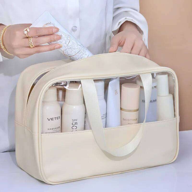 Portable Travel cosmetic bag Women Transparent Makeup Bag Large-Capacity Bath Wash Bags Multifunction Waterproof Storage Case Y260206