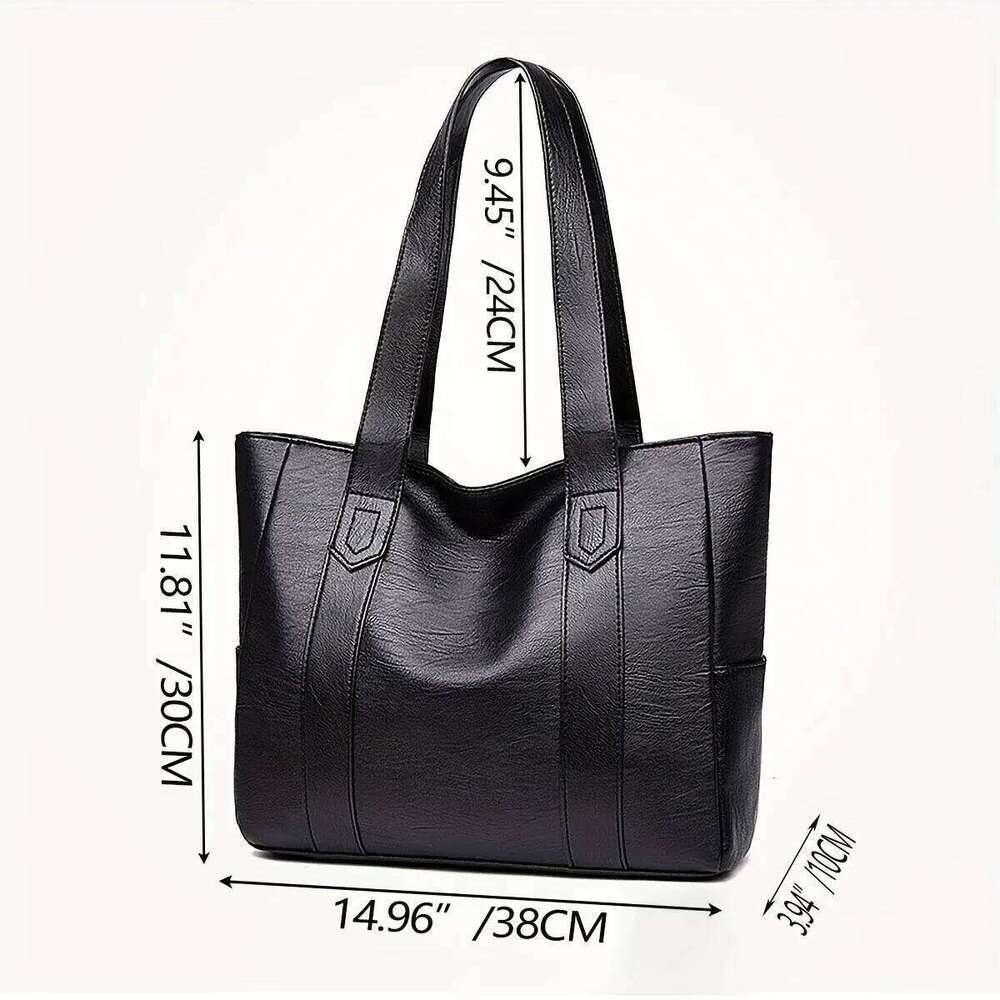 Vintage Large Capacity Tote Retro Vegan Shoulder Bag, Women's Casual Handbag For Commute Z260207 - view 4