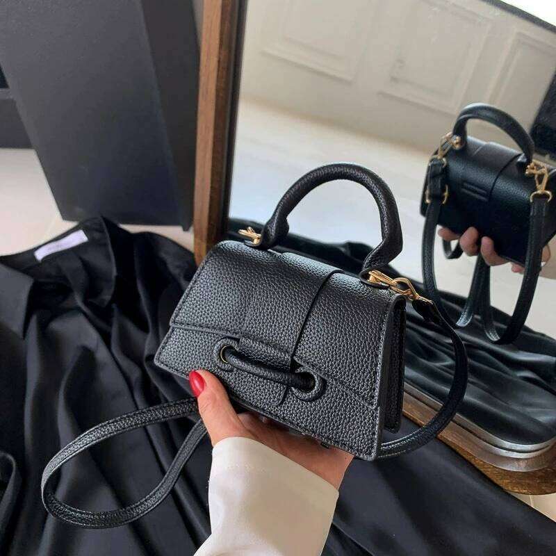 Fashion Solid Color Small Tote Crossbody Bag, Stylish Mini Handbag Mobile Phone Coin Purse, Adjustable Strap, Magnetic Closure, Y260205