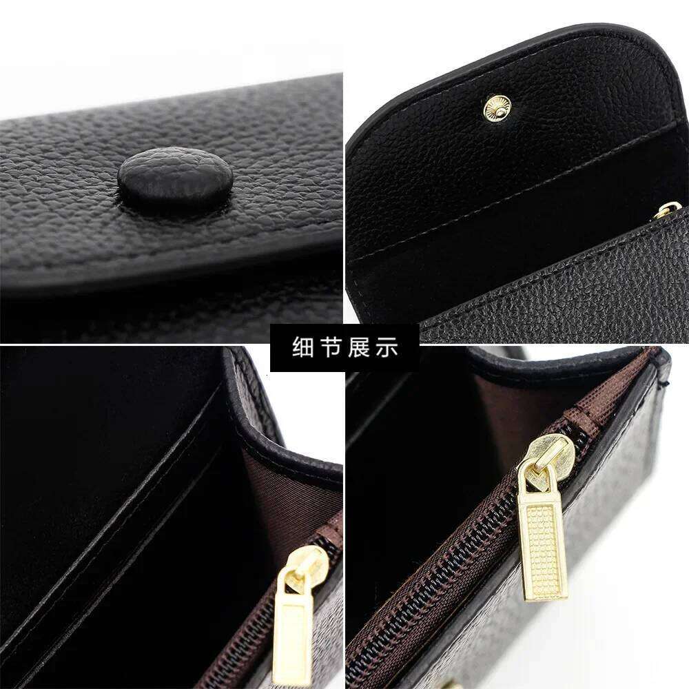 Fashion Short Leather Double Wallet, Women's Small Coin Purse, Mini Credit Card Holder, Key Storage Bag Y260206