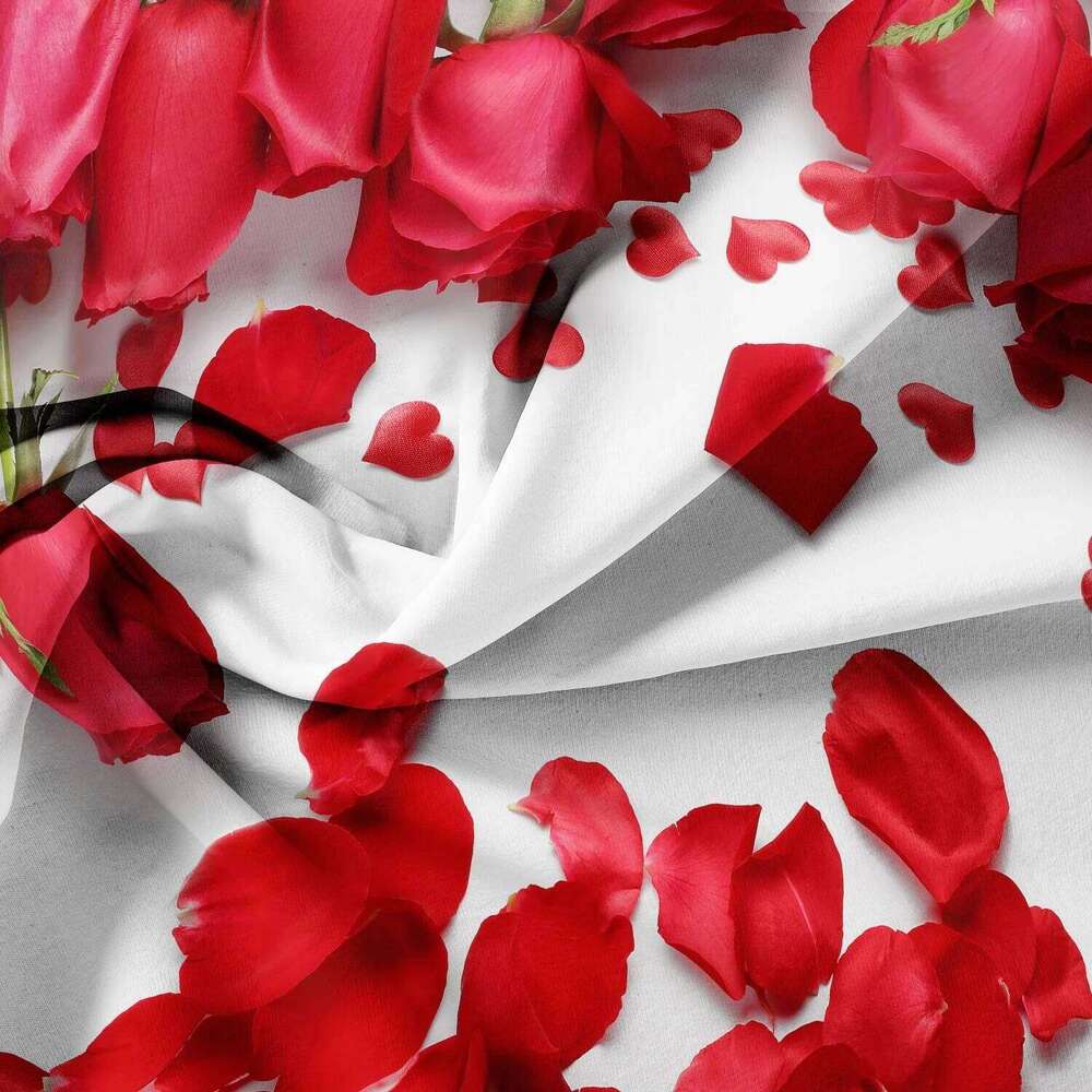 3pcs- Valentine's Day Romantic Rose Love Theme Letter Pattern Duvet Cover Set Suitable for Bedroom, Guest Room - XJ260206