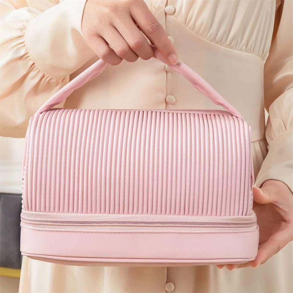 New 3PCS Makeup Bag Set for Women Lightweight PU Leather Travel Cosmetic Organizer, Fashion Portable Vanity Pouch Kit Y260206
