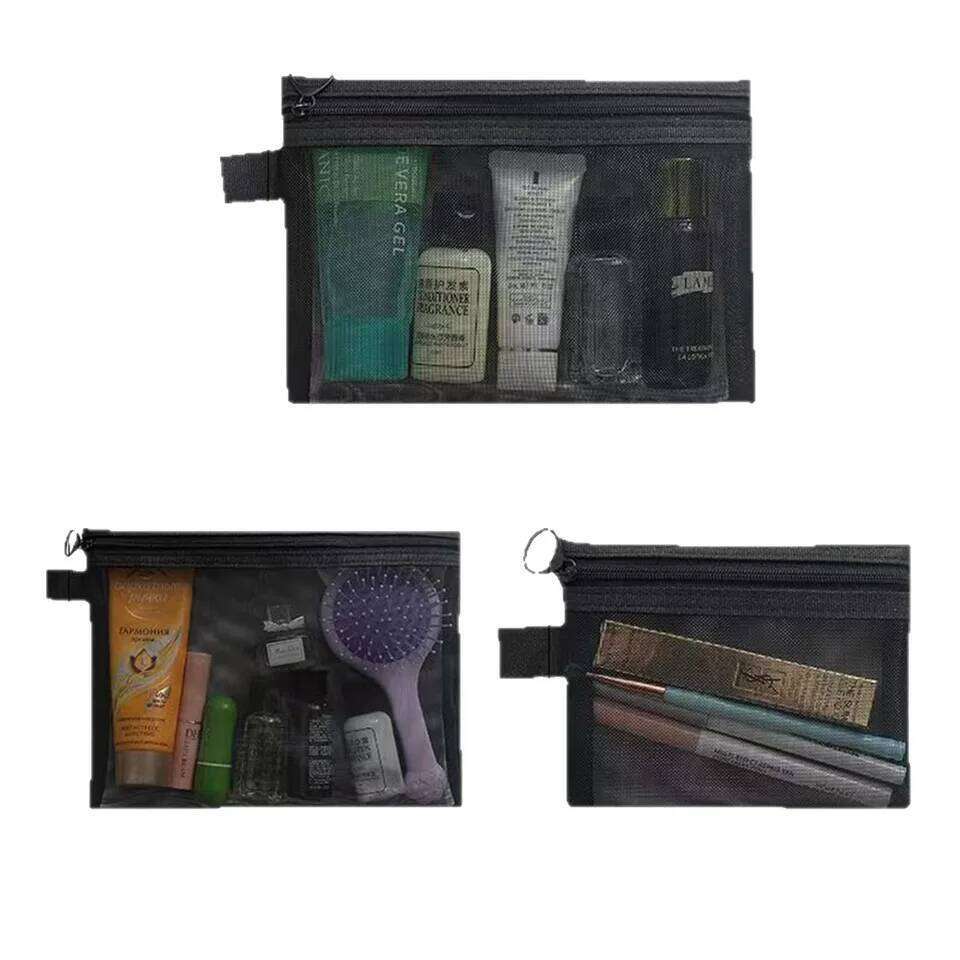 Women Mesh Cosmetic Travel Storage Makeup Bag Organizer Female Make Up Pouch Portable Small Large Toiletry Beauty Case Y260206