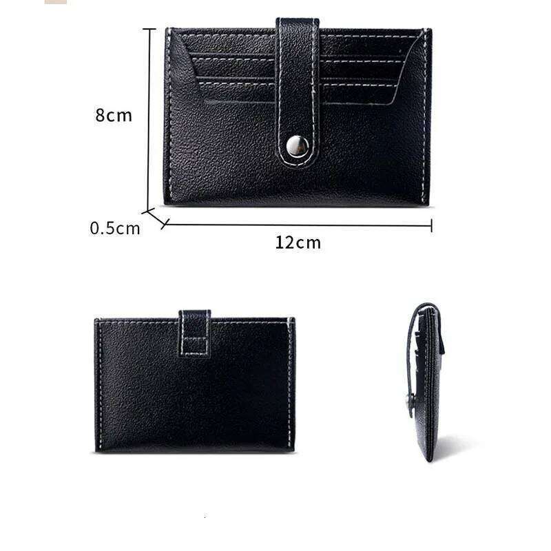 Ultra Thin Women's Credit Card Holder Korean Style Multi-Card Wallet Pu Leather Organizer with Coin Pocket Y260206