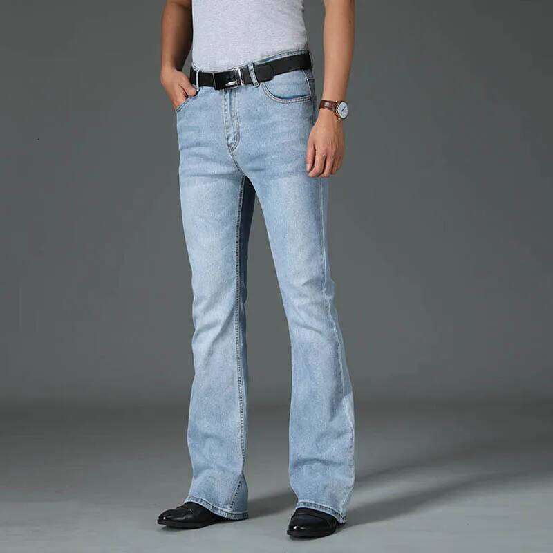 2025 Men's Four Seasons New High-Waist Flared Jeans High-End Loose Wide-Leg Casual Pants X260207