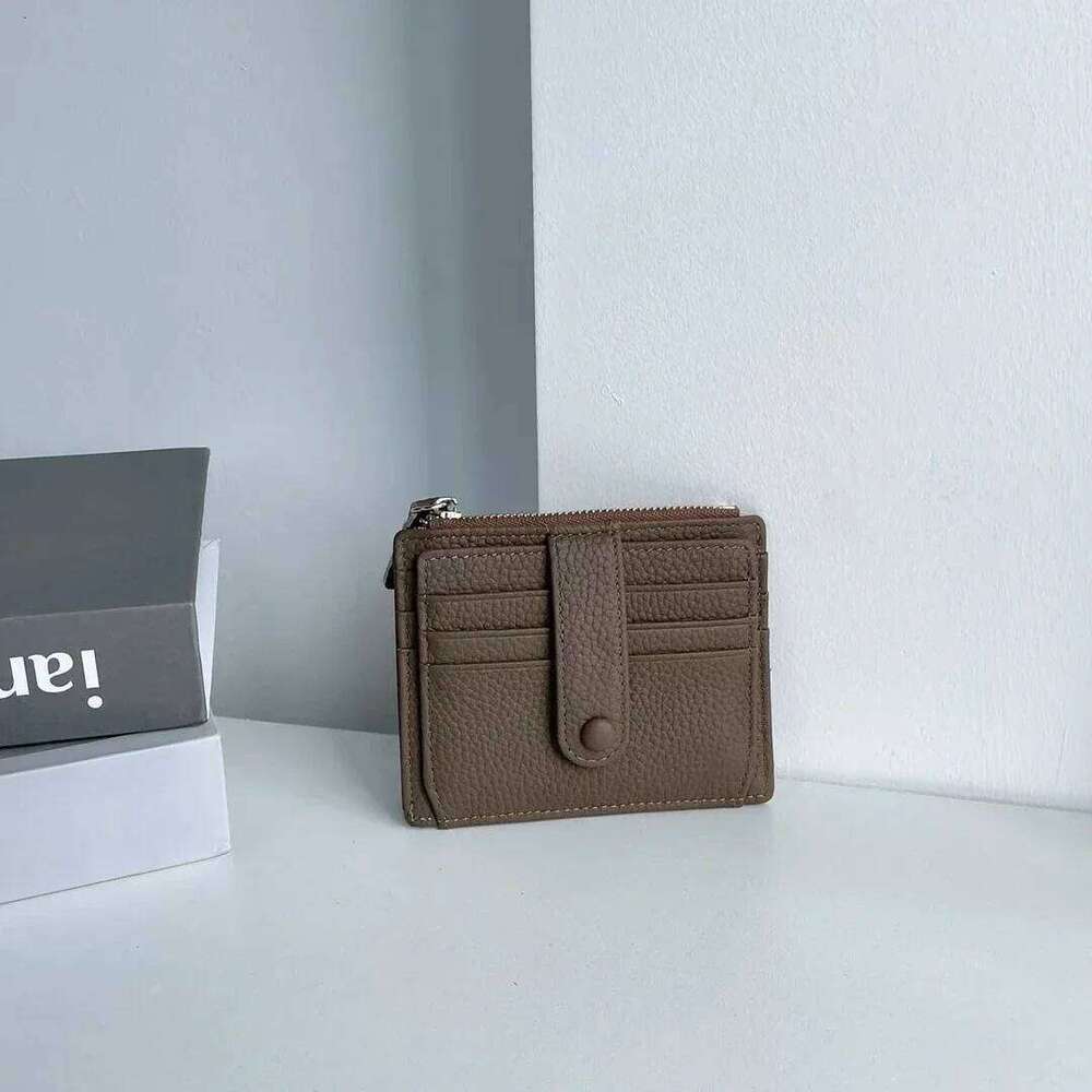 Genuine Wallet For Women New Lady Zipper Purse Leather Buckle multi-card Position Card Holder Bag Y260206
