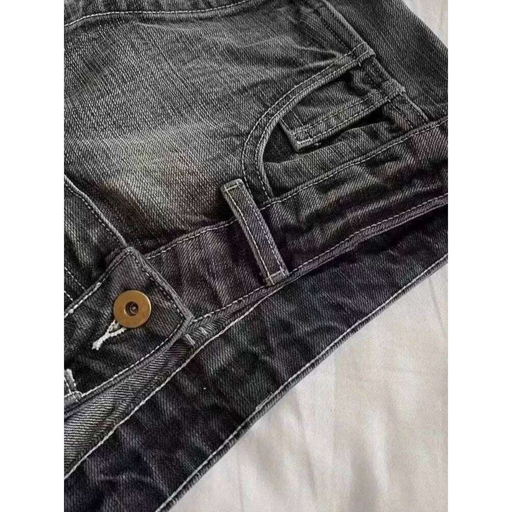HOUZHOU Vintage Black Denim Women Sexy Gyaru Low Waist Shorts Female Y2k Punk Retro Summer Streetwear Short Jeans Slim Up XJ260206