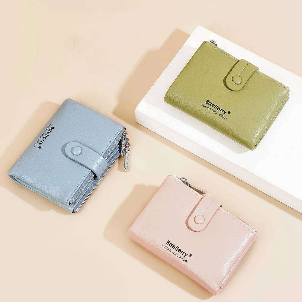 Fashion Women Short Type PU Purse Simple Double Zipper Coin Travel Dollar Card Holder Storage Small Bag Wallet For Girls Y260206