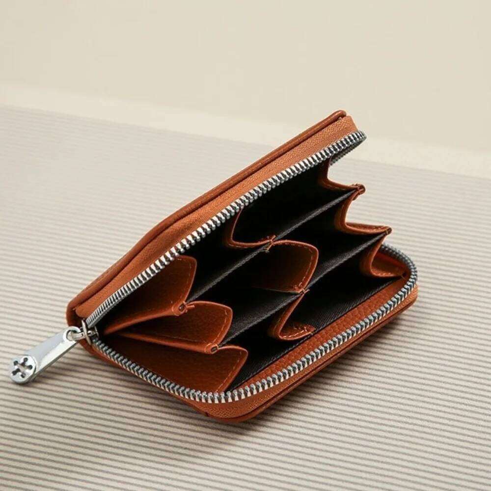 New PU Leather Purse Zipper Portable Credit Card Holder Mini Coin Pouch Gift Y260206