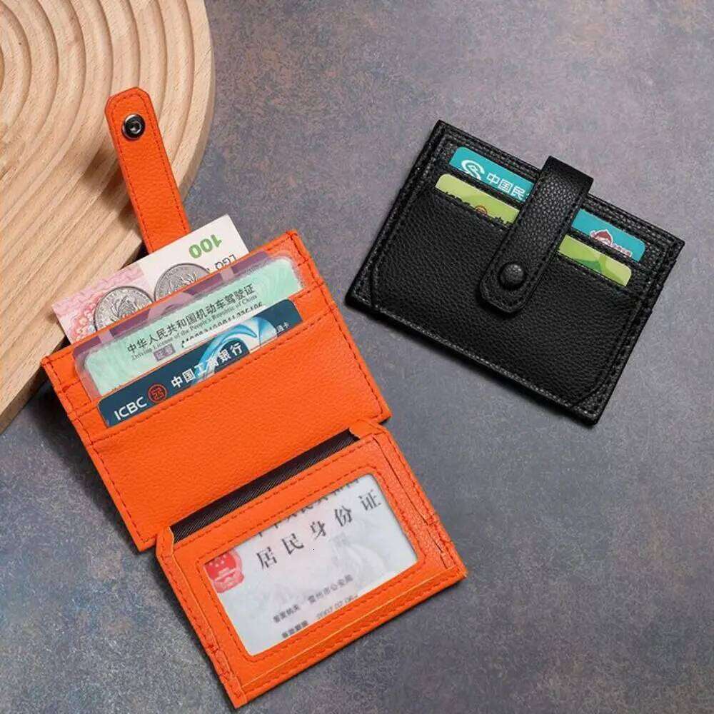 Multi-card Slot Ultra Thin PU Leather Credit Holder Change Storage Multi Pockets Card Bag Y260206