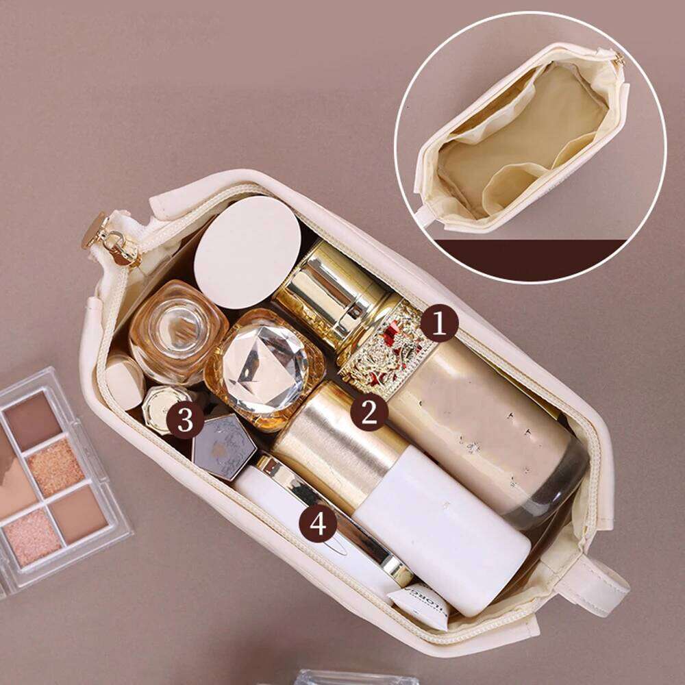 PU Tote Makeup Large Capacity Pouch Travel Toiletry Bag Skincare Organizer Necessaire Women's Cosmetic Bags Y260206