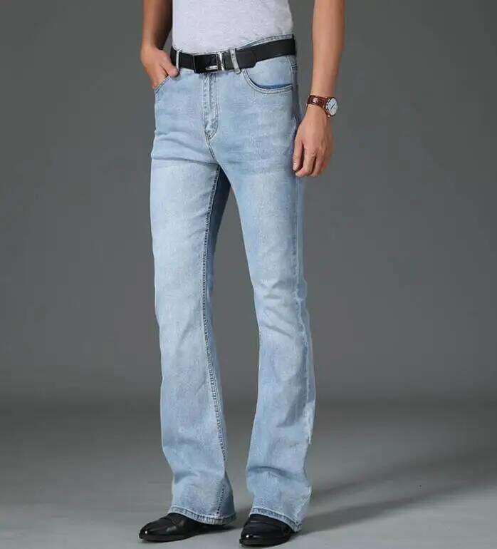 Mens Flared cut Boot Cut Men Leg Fit Classic Denim Flare Vintage Jeans Male Straight Pants X260207 - view 6
