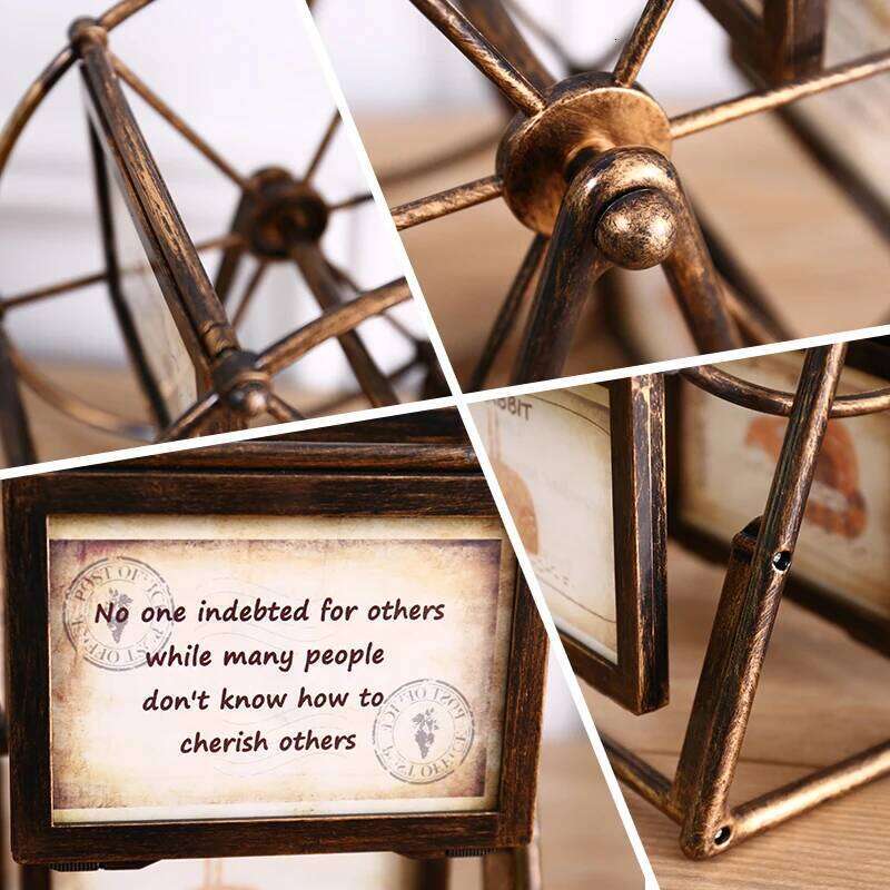 5 Inch Classical Retro 360 Degree Rotation Ferris Wheel Photo Romantic Unassembled DIY Pictures Frame Home Windmill Decor S260205