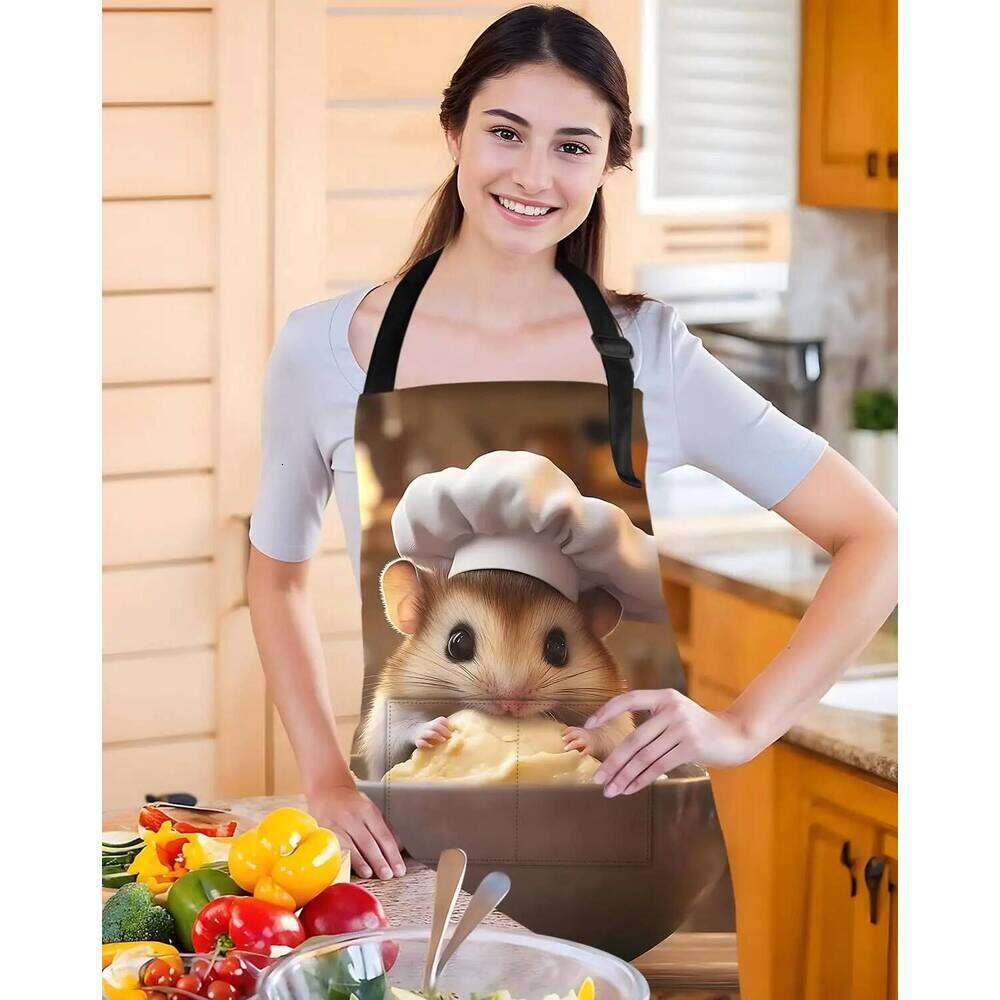 Funny Rat Apron with Pockets Waterproof for Men Women Kitchen Garden Decor S260205 4ca