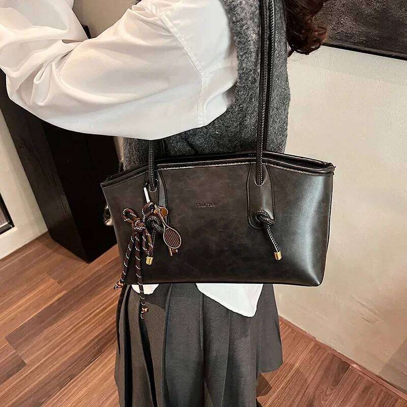PU Leather Shoulder Bags For Women 2025 Winter Y2K Trend Female Crossbody Lady Handbags And Purses Retro Tote Bag bolso Y260204