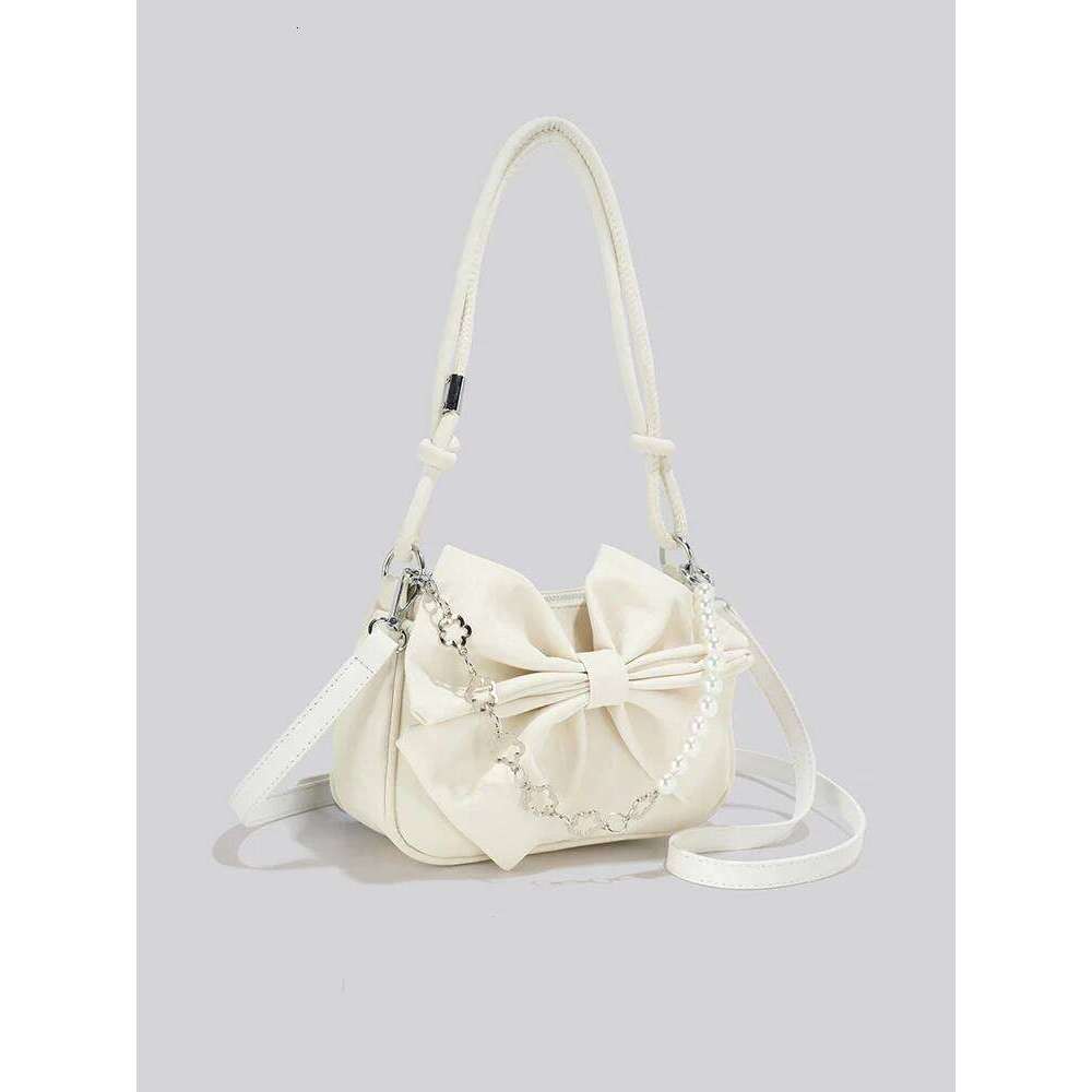 Bow Underarm High-end Fashion Leather Shoulder Textured PU Chain Crossbody 2025 New Women's Small Square Bag Y260205