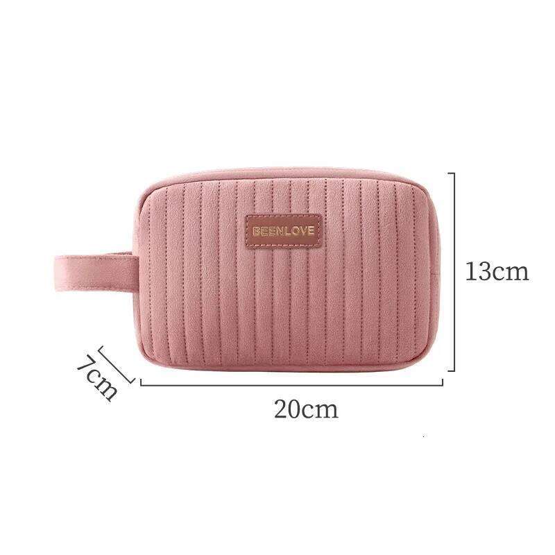 Winter Fall Velvet Cosmetic Bag Large Capacity Portable Makeup Organizer Pouch Multi-Color for Brushes Cosmetics Travel Use Y260206