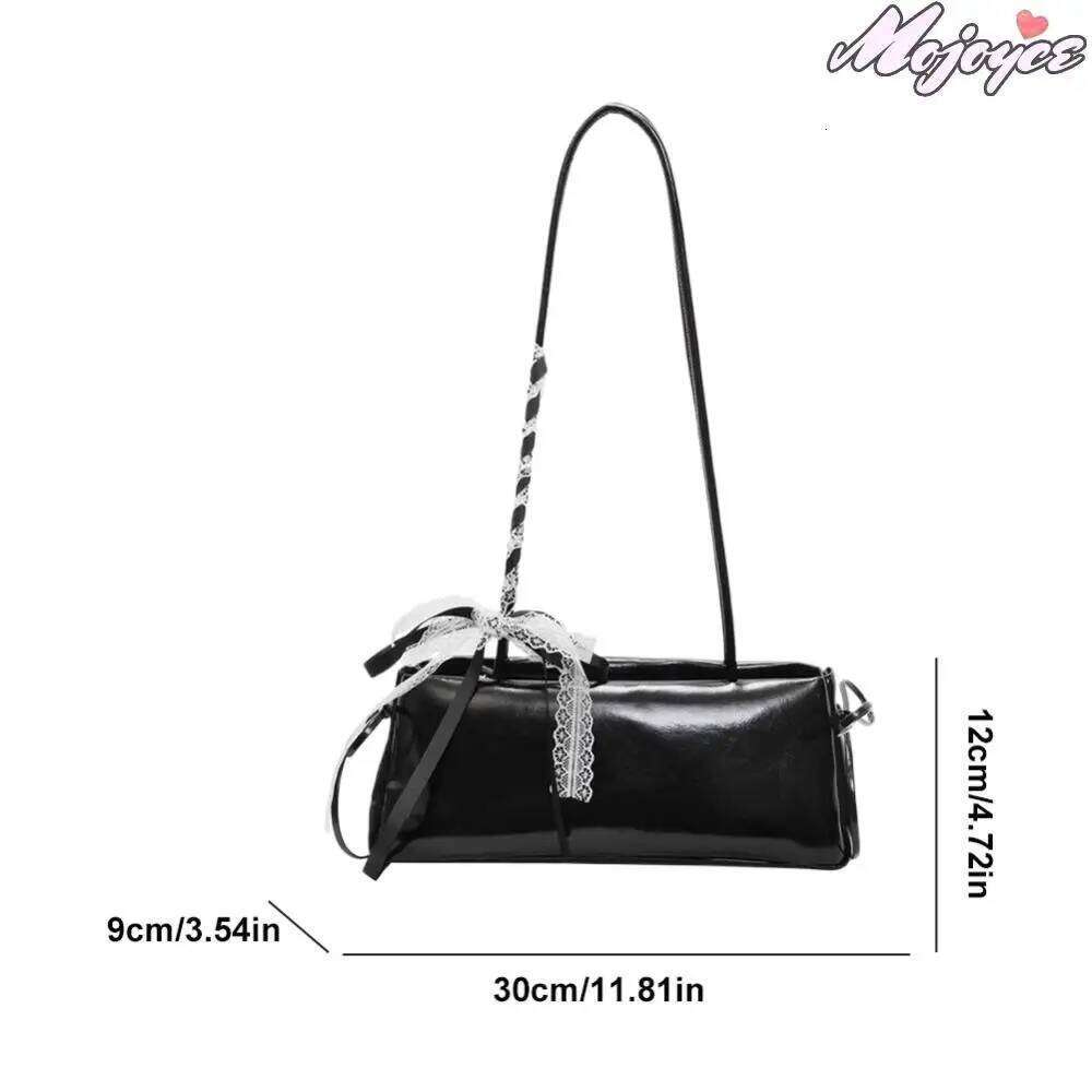Women Leather with Bow Tie Shoulder Tote Handbag Purse Trendy Underarm Bag for Daily Use Y260205
