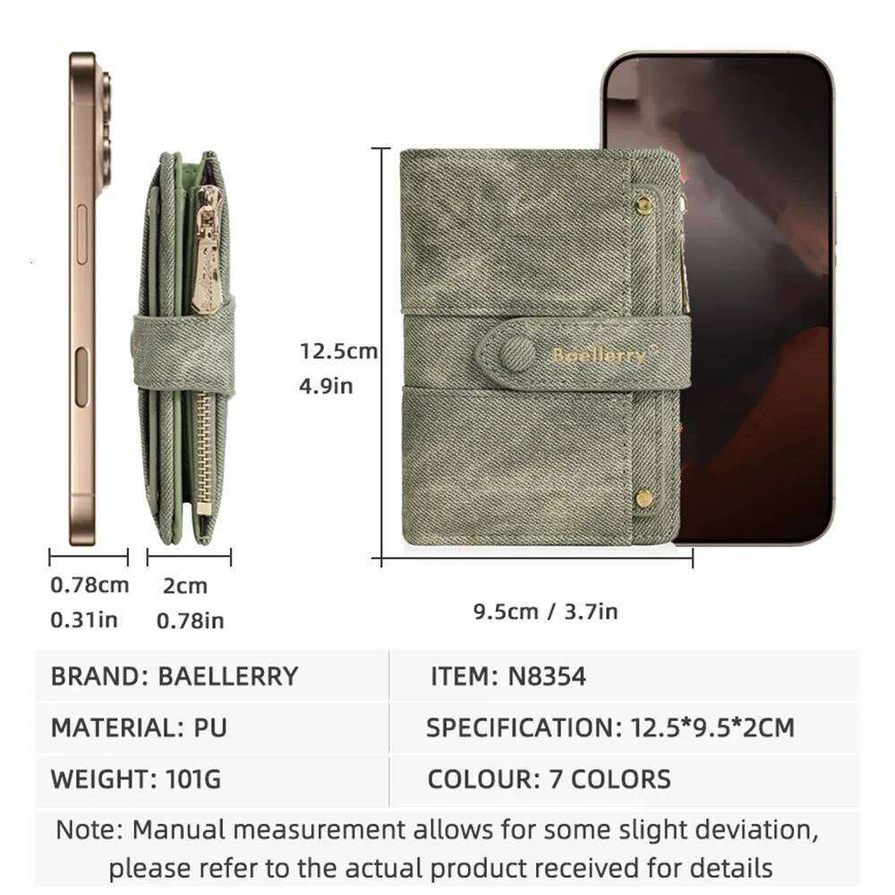 Elegant Women Short Wallet Large Capacity Pu Leather Business Holder Simple Zipper Closure Bank/ID/Credit Card Bag Travel Y260206