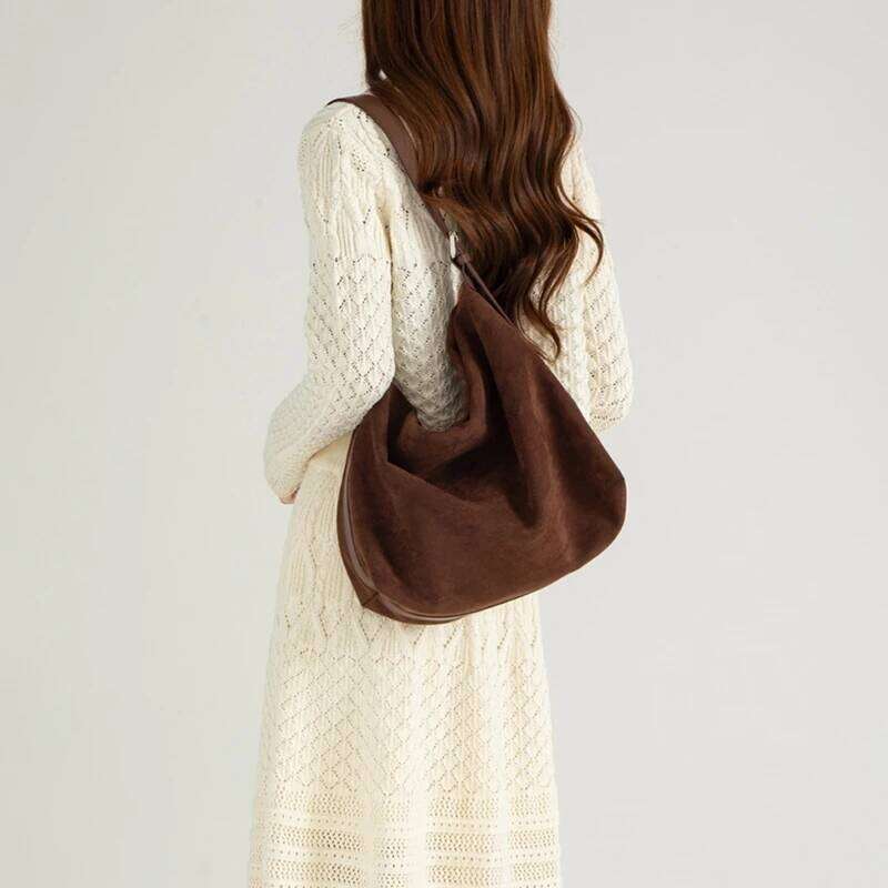 Stylish Oversized For Daily Commute Roomy Design Convertible Handle Women Shoulder Bag In Suedes Fabric Y260204