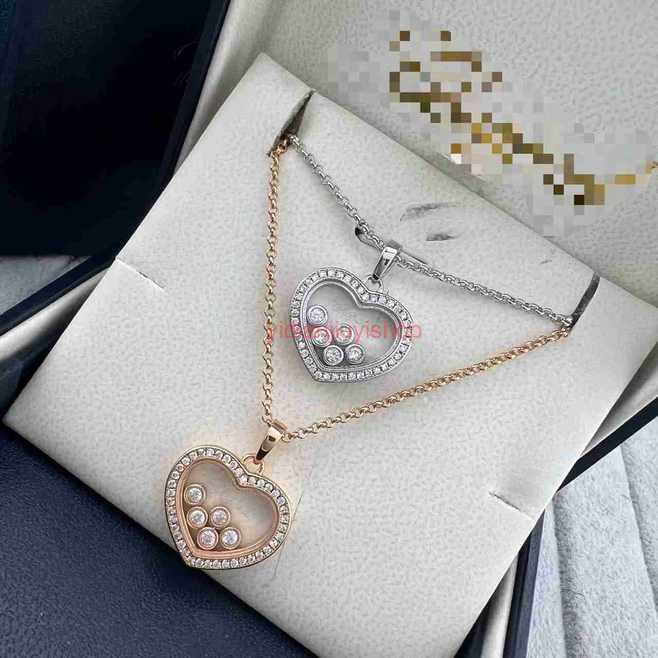 Chopardly Necklace Designer jewelry Seiko V Gold Heart-shaped Five Diamond Happy Necklace The Of Love Clavicle Chain
