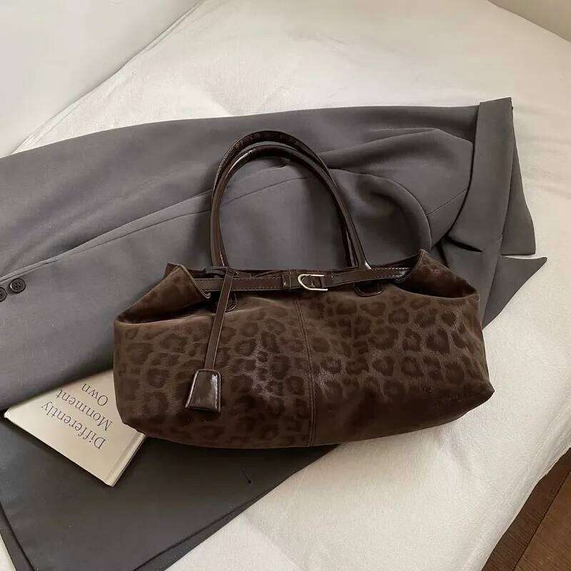 Females Short Handle Leopard PU Leather Shoulder Bags for Women 2025 Luxury Designer Brand Trend Tote Bag Handbags and Purses Y260205