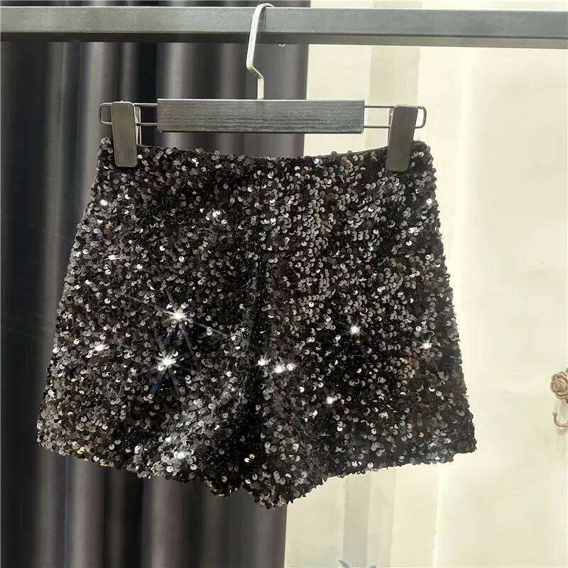 2025 Femmes Paillettes Brillant Polyvalent Pantalons Courts Clubwear Shorts XJ260206