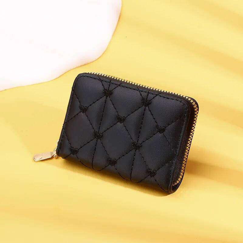 Women's Luxury Compact Wallet - Multi-Slot Card Organizer with ID Window & Coin Pocket, Slim Zippered Purse for Essentials Y260206