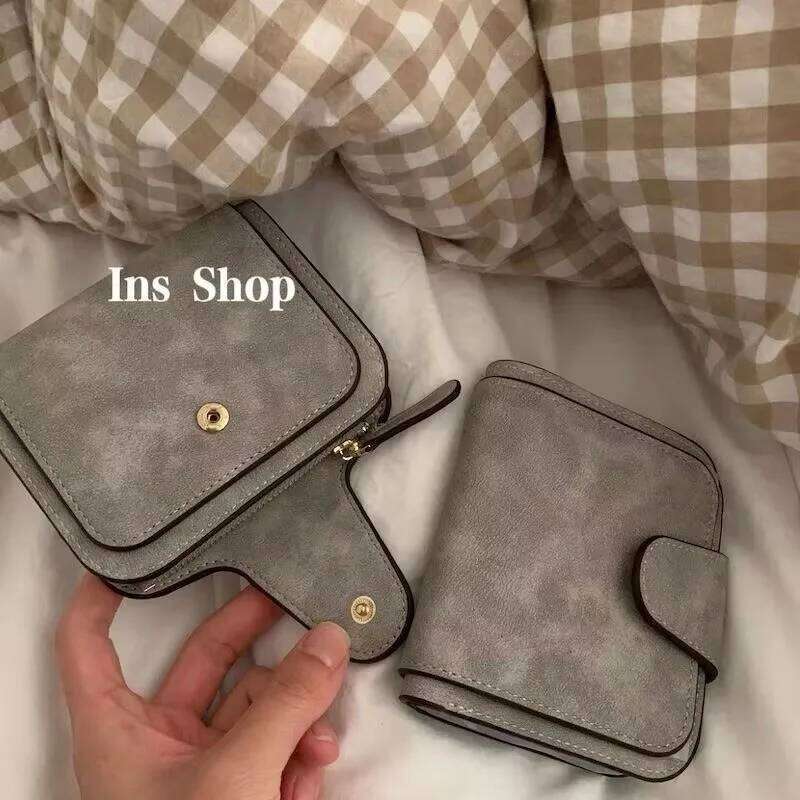 Fashion Women's Short Wallets PU Leather Matte Small Casual Coin Purse Zipper Money Bag Hasp Clutch Credit Card Holder Clip Y260206