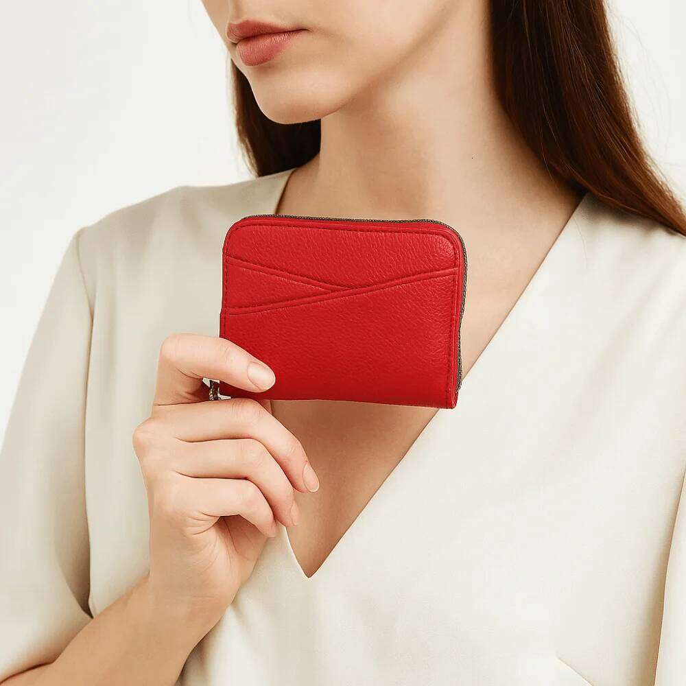 Gift Short PU Leather Wallet Japanese Multiple Slots Coin Pouch Zipper Solid Color Organ Card Holder Shopping Y260206