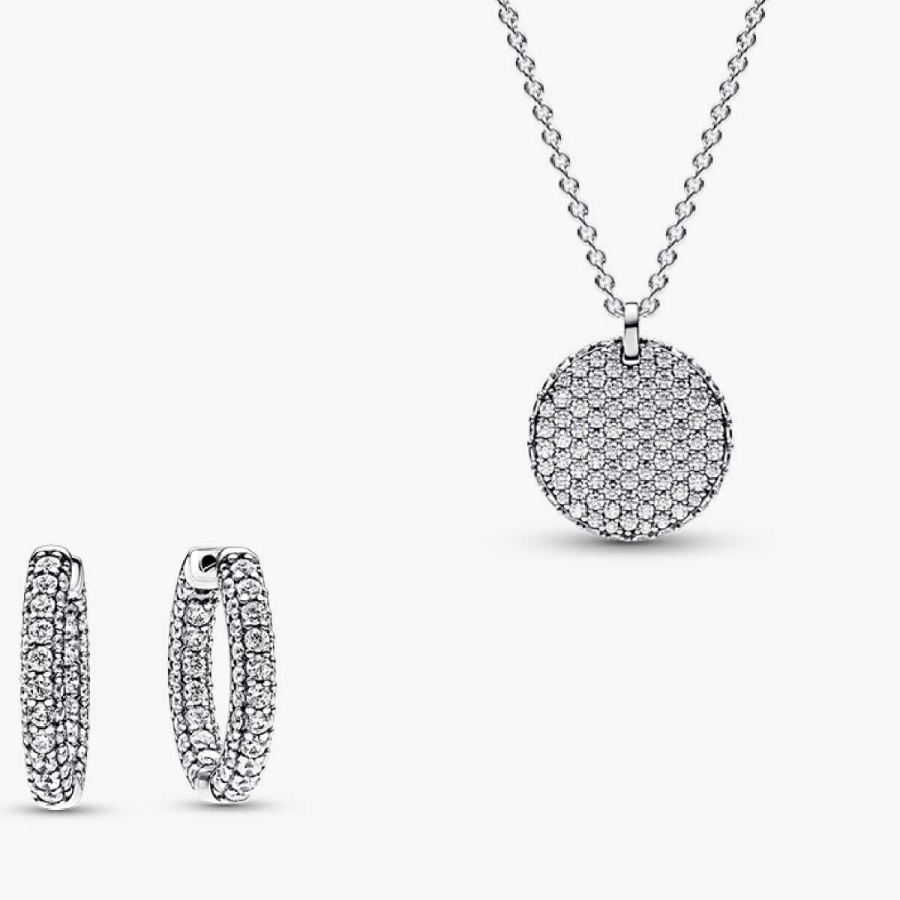 New Fashion Women Men Silver Gold Stainless Steel Copper White Zircon Heart Lock Key Circle Moon Star Letter Bead Pendant Earrings Sets Jewelry