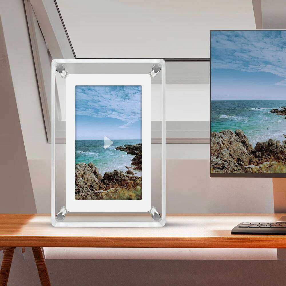 Acrylic Digital Photo Frame 5 Inch 1200mAh Vertical Display IPS Screen 4G Memory Battery Porta Retrato digital picture frame S260205