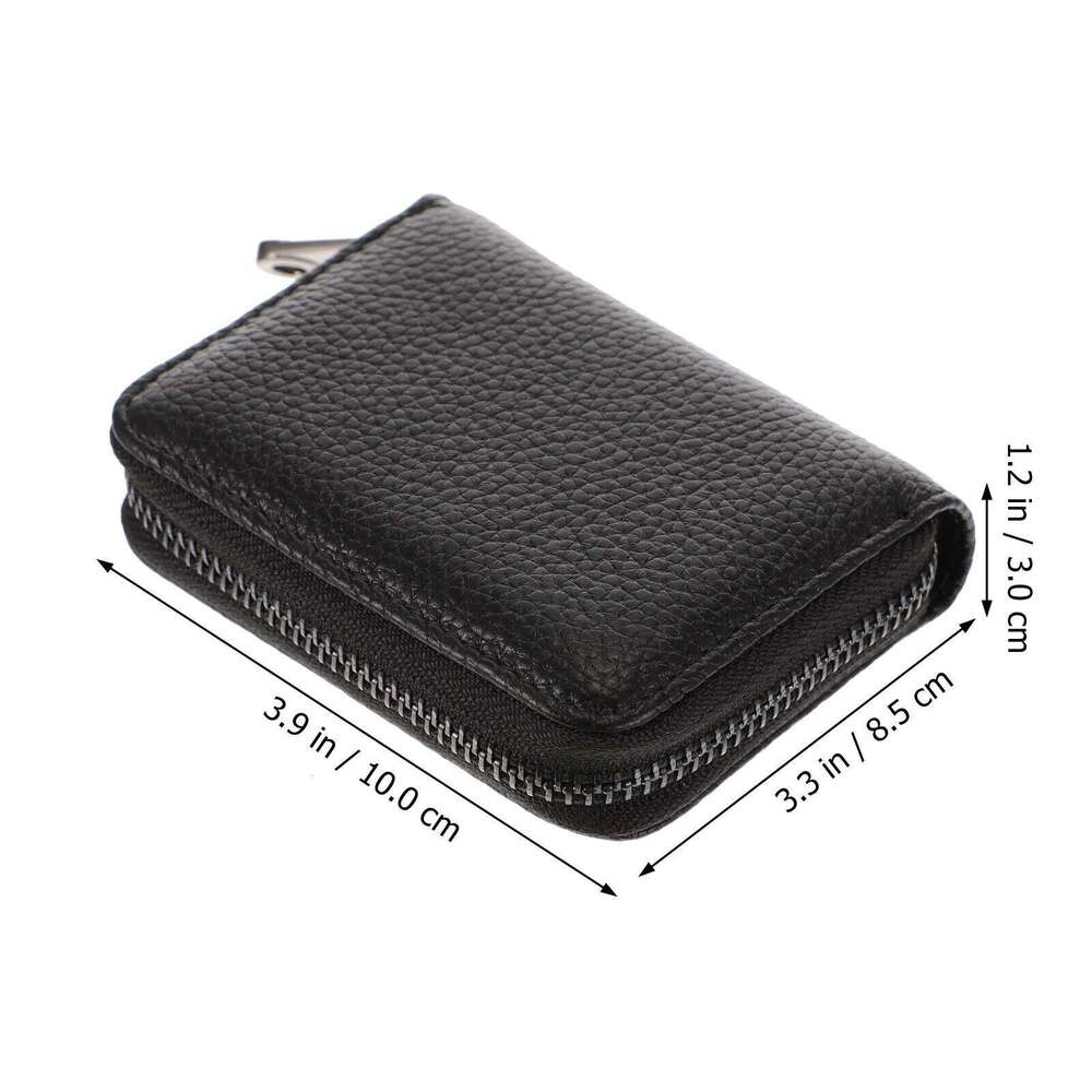 1Pcs Anti- Wallet PU Material Multi-Compartment Design Zipper Closure for Id Cash Coins Lightweight Purse Y260206
