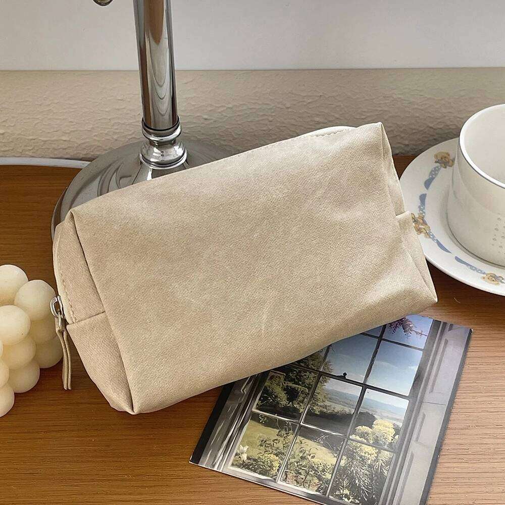 Pu Leather Women Simple Waterproof Cosmetic Portable Toiletry Makeup Lipsticks Storage Pouch Handbag Ladies Wash Bag Y260206