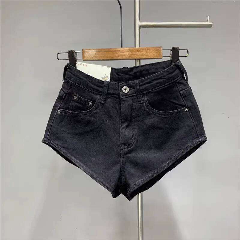 New Korean Women's Jeans Stretch Slim Cotton Denim Shorts A-line Hot Pants Women Clothing Sky Blue XJ260206