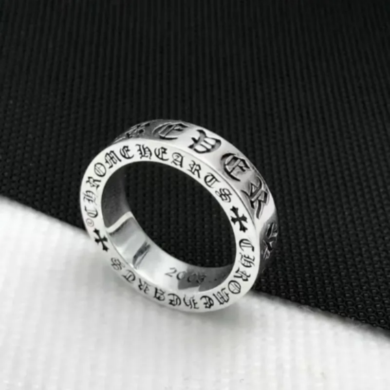 Hip-Hop Unisex Vintage Cross Open Thai Silver Chrome-Plated Ring Jewelry Gift