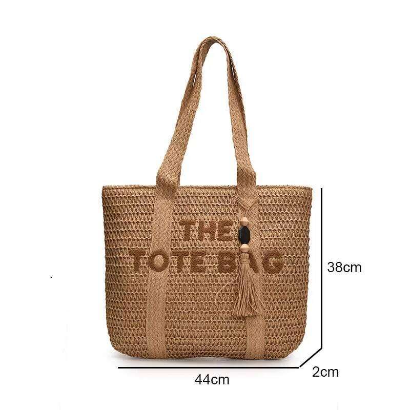 French Style Large Capacity Straw Woven for Women New Beach Vacation Shoulder Casual Commuting Tote Bag Purse C260207