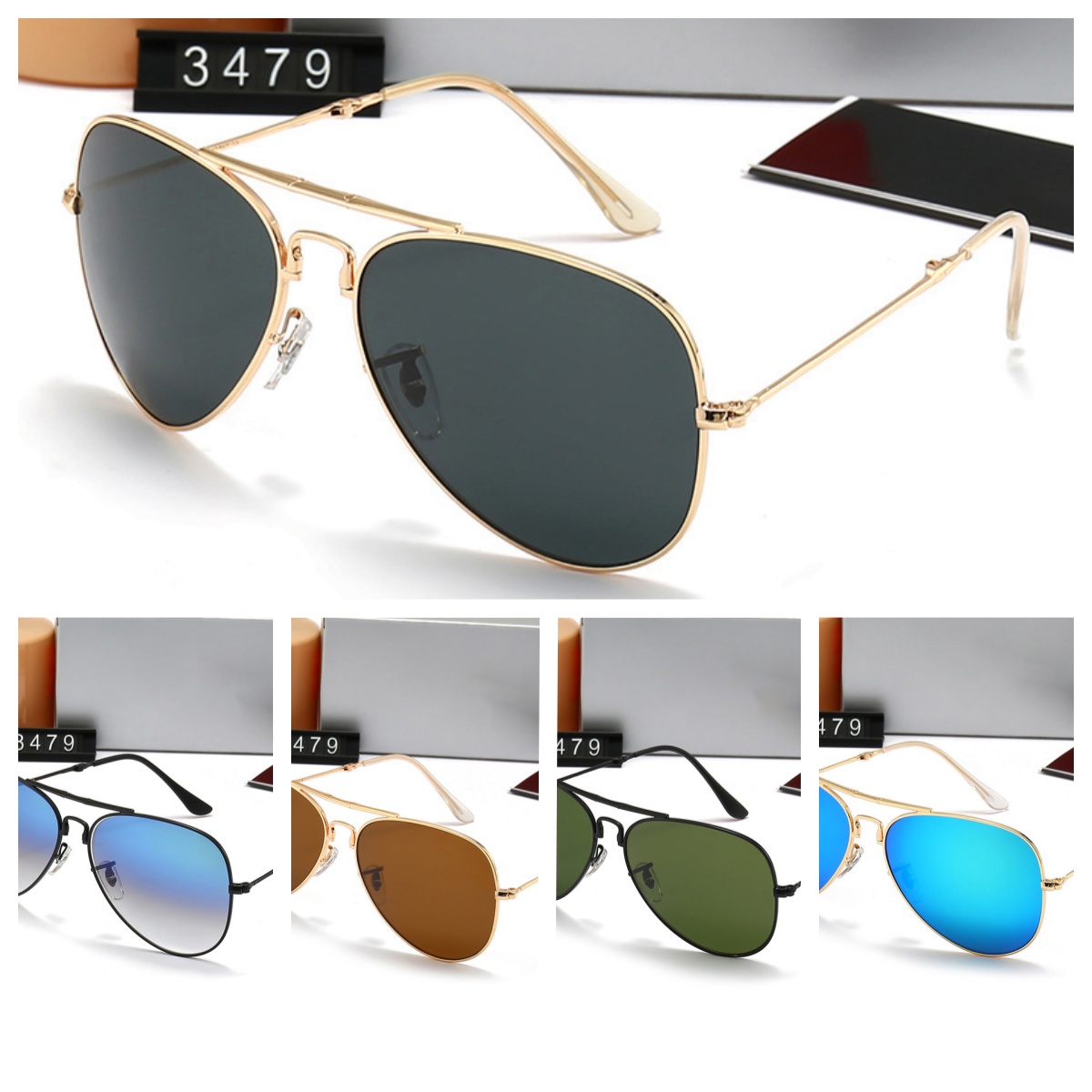 Classic Retro Designer Men women Polarized Sunglasses Adumbral Goggle UV400 Eyewear Classiceyeglasses Male Sun Glasses Metal Frame With Box