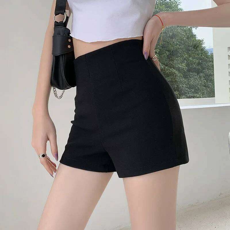 Black Sexy High-waisted Design Suit Shorts Women Summer Korean Style Making Them Look Taller Slimmer High-end Hot Pants XJ260206
