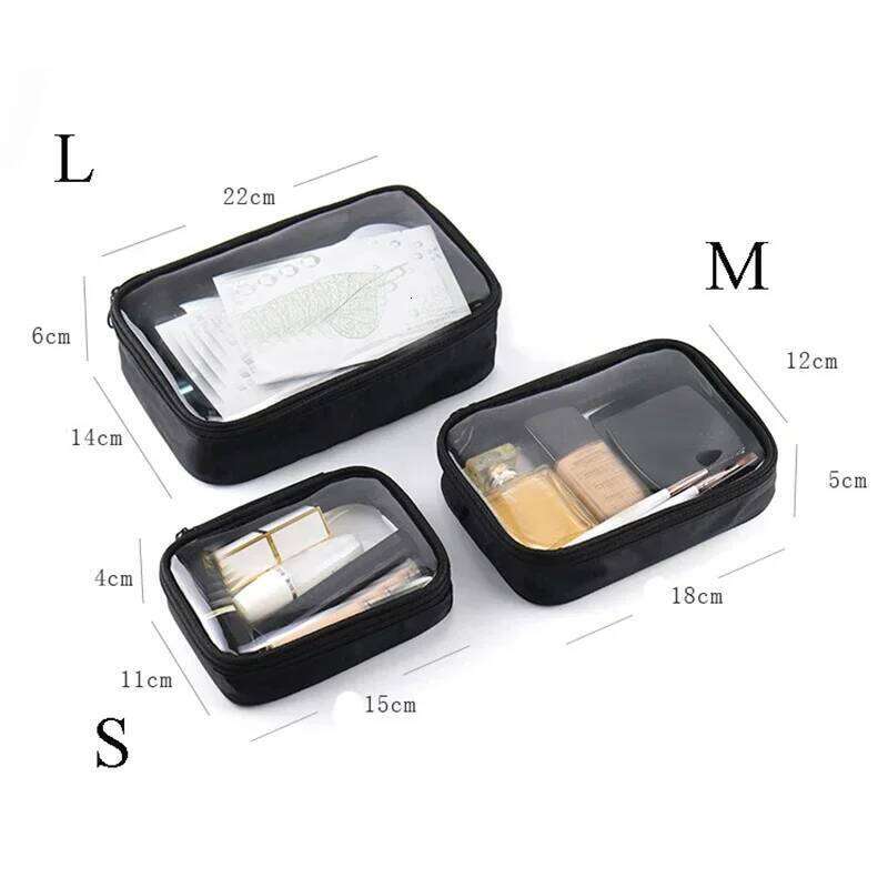 Mesh Transparent Cosmetic Men Women Neceser Makeup Fashion Waterproof PVC Travel Organizer Toiletry Wash Bag Pouch Case Y260206